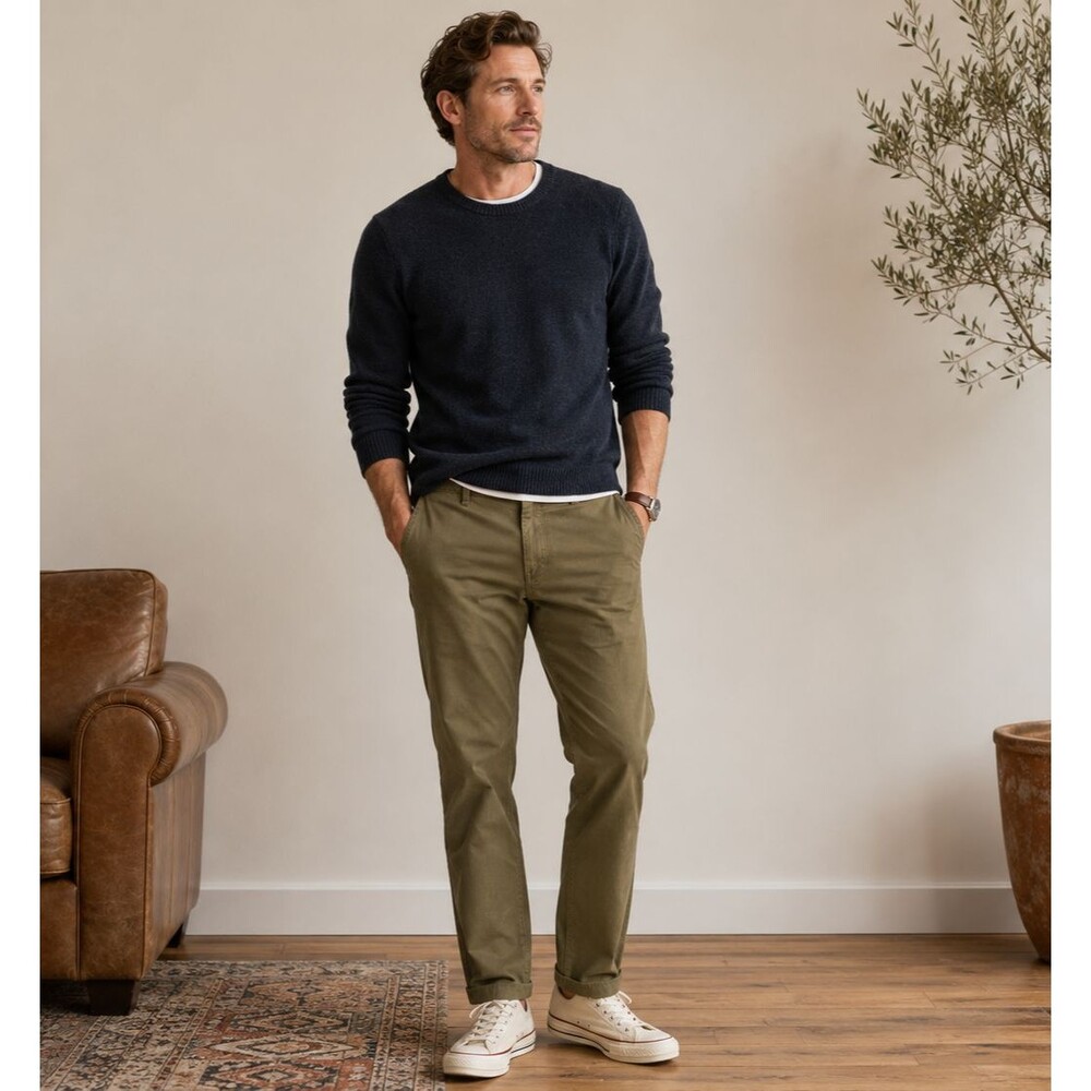 Rag & Bone Mens Chino Pants 34x30 Army Green Cotton Blend Straight Leg